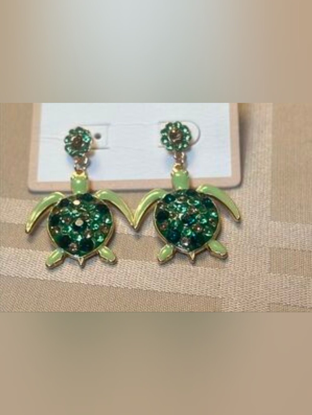 $8 Each Or Bundle 5/$20 Green Turtle Drop Earrings